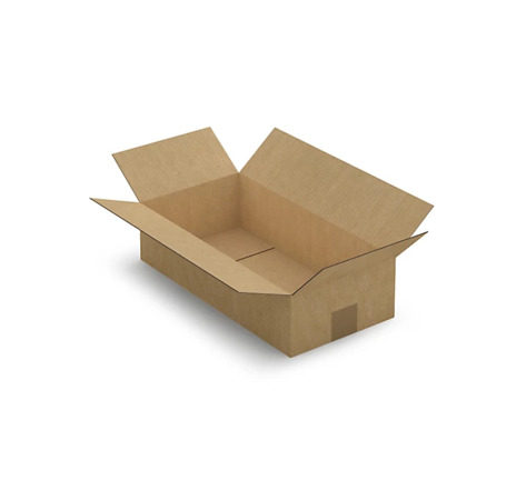 Caisse carton plate brune simple cannelure RAJA 40x20x10 cm (colis de 25)