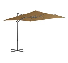 Vidaxl parasol en porte-à-faux avec mât en acier taupe 250x250 cm