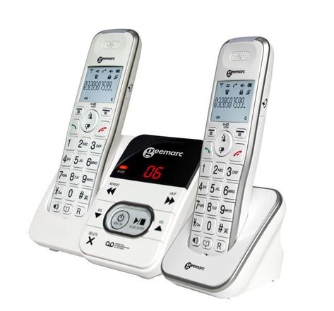 GEEMARC Téléphone fixe grosses touches sénior AMPLIDECT 295-2 (Duo - 2 Combinés)