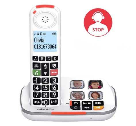 Téléphone fixe senior avec répondeur swissvoice xtra 2355