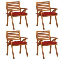 Vidaxl chaises de jardin avec coussins 4 pcs bois de teck solide