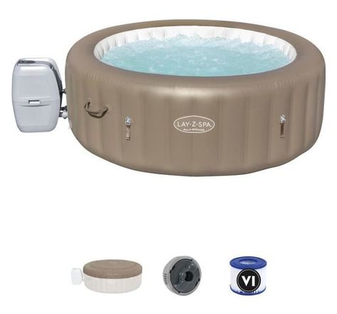 Bestway spa gonflable lay-z-spa palm spring pour 4-6 personnes rond 196x71 cm