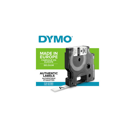 DYMO Rhino - Etiquettes Industrielles Gaine Thermorétractable, 12mm x 1.5m, Noir sur Blanc