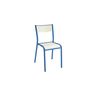 Chaise bois couleur sable/ pieds finition bleue