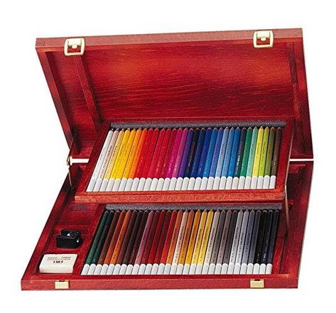 Coffret bois de 60 Crayon de couleur Fusain Pastel CarbOthello + 1 taille crayons + 1... STABILO