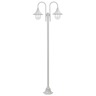vidaXL Lampadaire de jardin E27 220 cm Aluminium 2 lanternes Blanc