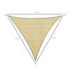 Voile d'ombrage triangulaire grande taille 4 x 4 x 4 m polyéthylène haute densité résistant aux uv coloris sable