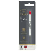 PARKER recharge bille Quinkflow, pointe moyenne, rouge, blister X 1