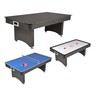 Table de jeux 3 en 1 air hockey  ping pong et convertible table dînatoire  accessoires inclus - 213 x 122 x 82 cm