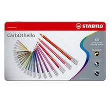 Boîte métal de 60 Crayon de couleur Fusain Pastel CarbOthello + taille-crayon STABILO