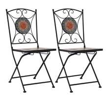 Vidaxl chaises de bistrot mosaïque 2 pcs orange et gris