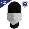 Masque Tissu Lavable x10 Blanc Lot de 20