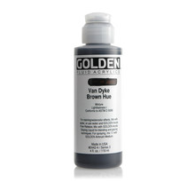Peinture acrylic fluids golden 119 ml van dyke brown hue s4