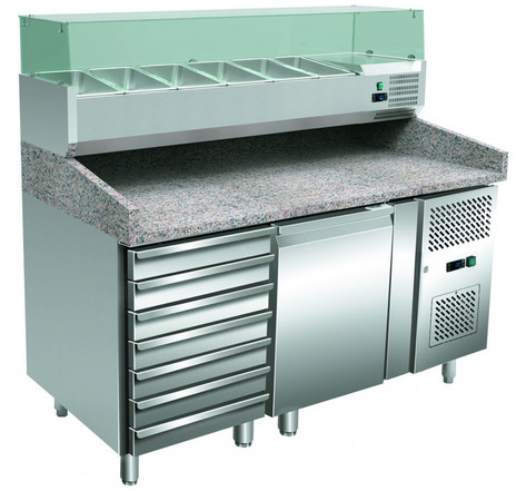 Table réfrigérée granit 1 porte et 7 tiroirs - stalgast - r600a1 portepleine