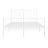 Vidaxl cadre de lit métal avec tête de lit/pied de lit blanc 140x200cm
