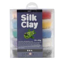Set 10 pâtes à modeler Silk Clay - Couleurs basiques 40 g