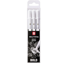 Etui de 3 stylos Sakura Gelly Basic White - Blanc - 0,5 mm - Sakura