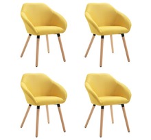 Vidaxl chaises de salle à manger 4 pcs jaune tissu