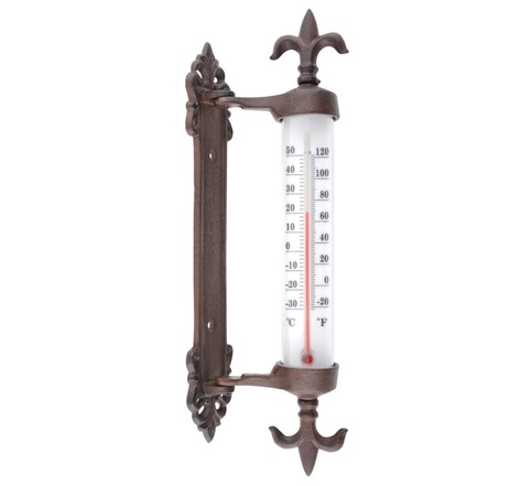Esschert Design Thermomètre à cadre de fenêtre Fonte