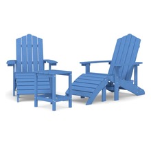 vidaXL Chaises de jardin Adirondack repose-pied table PEHD Bleu aqua