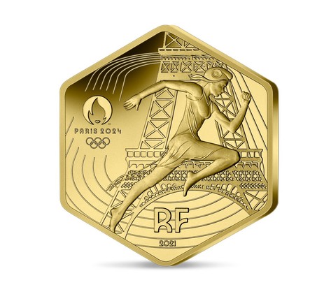 Monnaie 250€ Or HEXAGONALE Marianne - Jeux Olympiques de Paris 2024 - Qualité BU Millésime 2021
