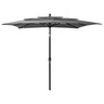 Vidaxl parasol à 3 niveaux avec mât en aluminium anthracite 2 5x2 5 m