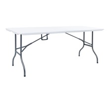 Vidaxl table pliable de jardin blanc 180x72x72 cm pehd