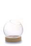 Vase globe avec socle en bois ø20cm