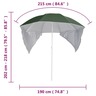 vidaXL Parasol de plage avec parois latérales Vert 215 cm