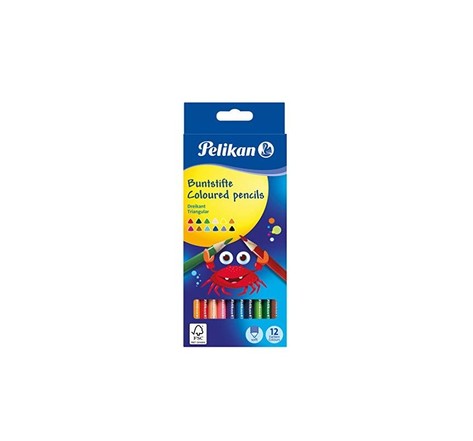 Pelikan Crayons de couleur triangulaires minces, étui de 12