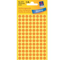 paquet de 416 pastilles adhésives, diamètre 8 mm, oranges AVERY ZWECKFORM