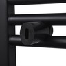 vidaXL Sèche-serviettes eau chaude à rails incurvés noir 600 x 1424 mm