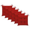 vidaXL Chaises de jardin 6 Pièces avec coussins rouge Bois de teck solide