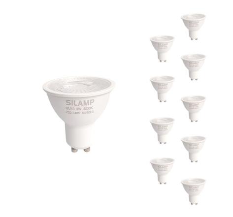 Ampoule led gu10 8w 220v (pack de 10) - blanc neutre 4000k - 5500k - silamp