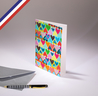 Carte double C'est Chic ! créée et imprimée en France - Cœurs multicolores