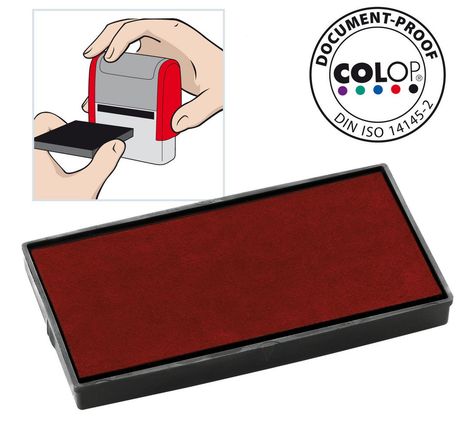 Cassette d'encre pré-encrée E/50 pour timbre automatique Printer 50 - Rouge (paquet 2 unités)