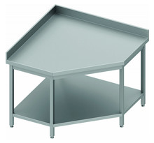 Table inox angle - avec dosseret - gamme 600 - stalgast - 600x600