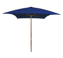 Vidaxl parasol d'extérieur avec mât en bois bleu 200x300 cm