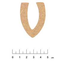 Alphabet en bois mdf adhésif 5 cm lettre v