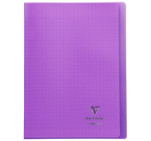 Cahier Protège-cahier Koverbook Piqué Polypro A4 96p séyès Violet Transparent CLAIREFONTAINE