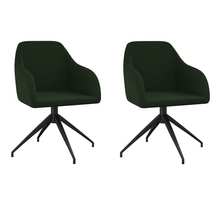 Vidaxl chaises de salle à manger 2 pièces vert foncé velours