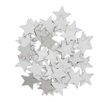 Confettis étoiles en bois argentés