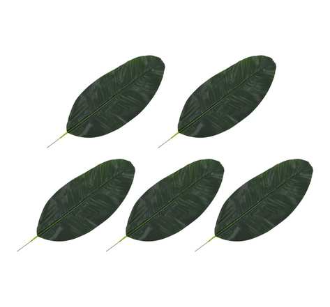 Vidaxl 5 pièces feuilles artificielles de bananier vert 50 cm