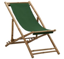 vidaXL Chaise de terrasse Bambou et toile Vert