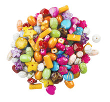 Perles pour enfant opaques assorties 0,7 à 1,7 cm 74 pièces