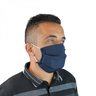 Masque de protection visage réutilisable, lavable 50 fois 3 couches en tissu - Bleu marine - Certifié UNS1