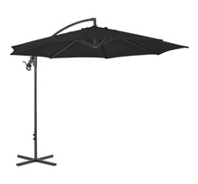 Vidaxl parasol déporté avec mât en acier 300 cm noir