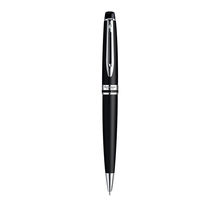 WATERMAN Expert stylo bille, laque noire mate avec attributs palladium, recharge bleue pointe moyenne, Coffret cadeau