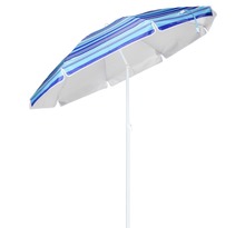 HI Parasol de plage 200 cm Bleu à rayures