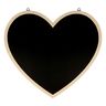 Tableau noir coeur avec bordure bois 30 x 27 x 0,5 cm